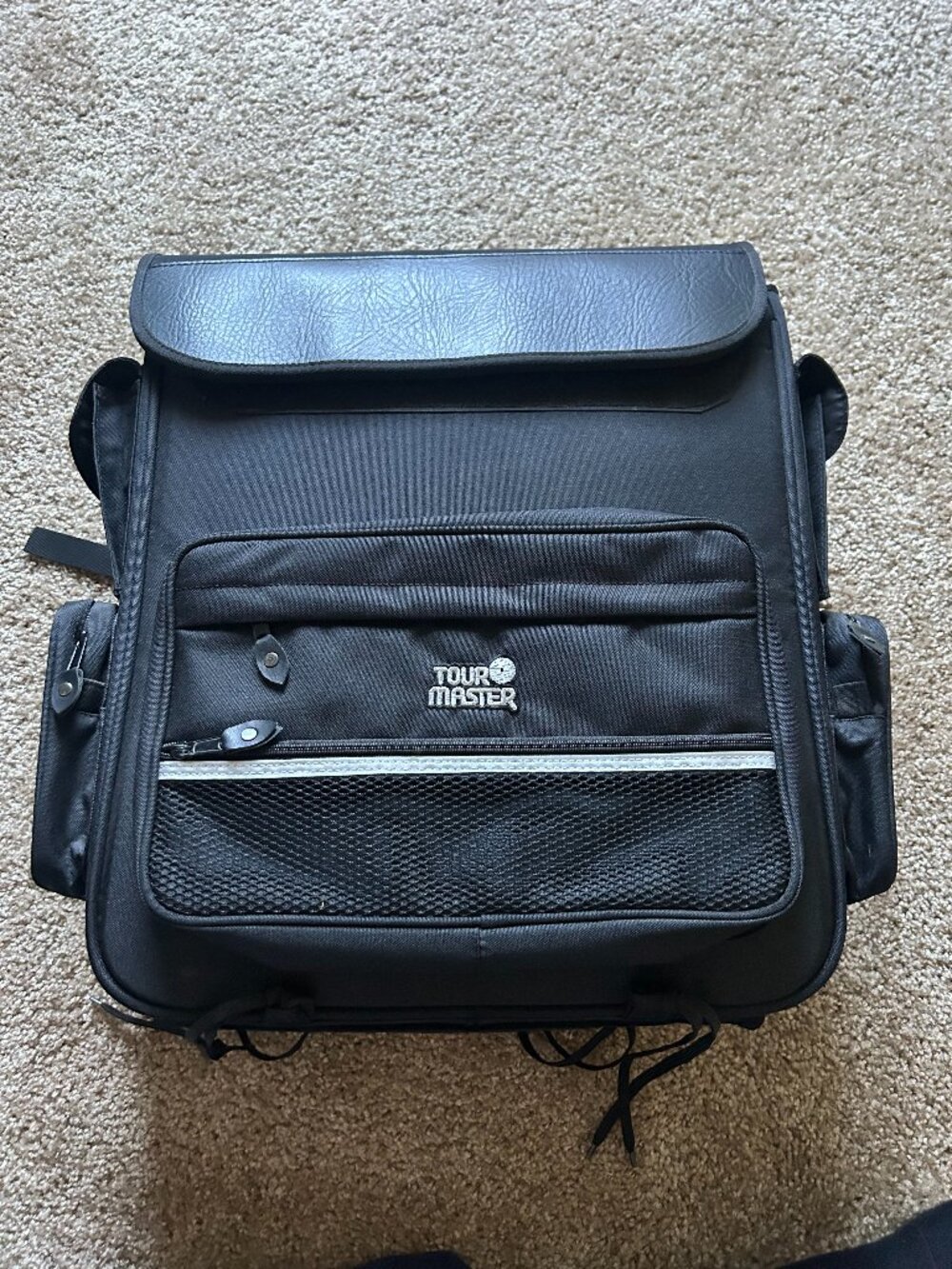 Tour Master Motorcycle Sissy Bar Tail Bag Black Nylon Luggage